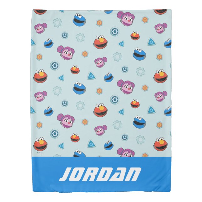 Sesame Street | Mecha Builders Faces Pattern Duvet Cover (Front)
