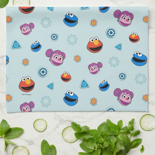 Sesame Street | Mecha Builders Faces Pattern Kitchen Towel (Folded)