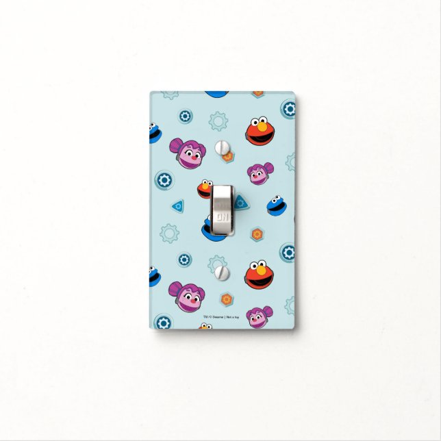 Sesame Street | Mecha Builders Faces Pattern Light Switch Cover (In Situ)