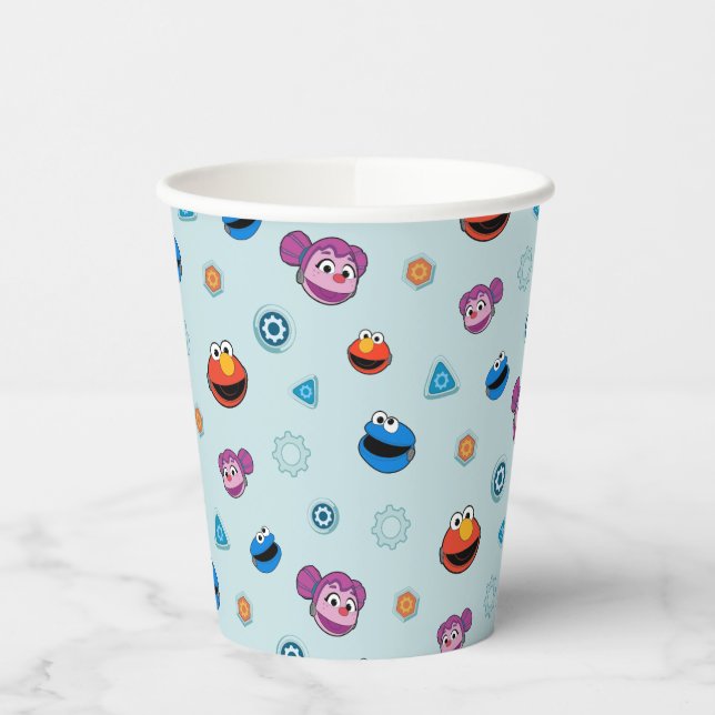 Sesame Street | Mecha Builders Faces Pattern Paper Cups (Left)