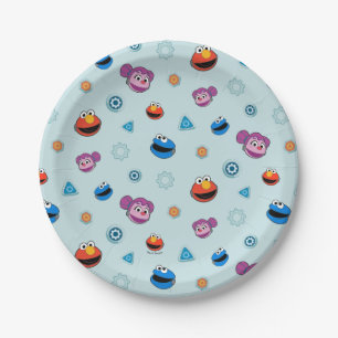 Sesame Street   Mecha Builders Faces Pattern Paper Plates