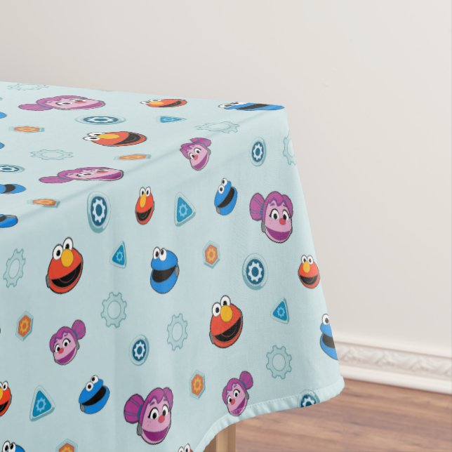 Sesame Street | Mecha Builders Faces Pattern Tablecloth (In Situ)