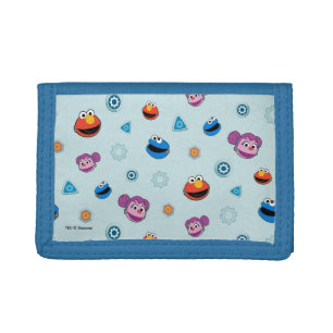 Sesame Street Mecha Builders Faces Pattern Tri-fold Wallet