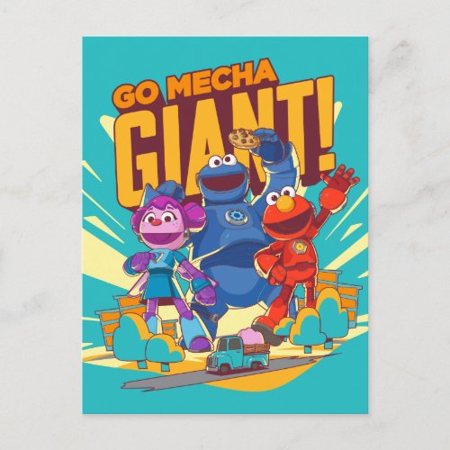 Sesame Street  Mecha Builders Go Mecha Giant Postcard