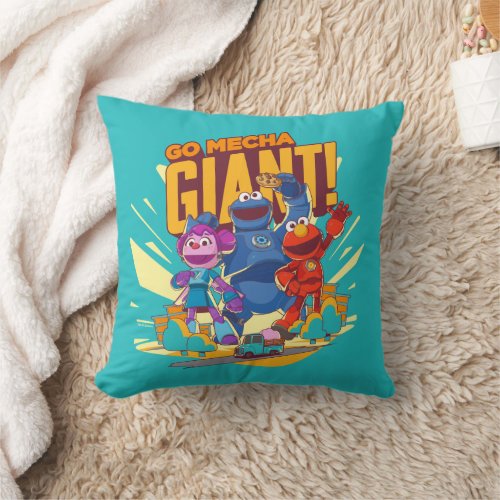 Sesame Street  Mecha Builders Go Mecha Giant Throw Pillow