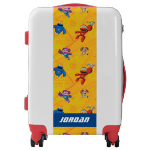 Sesame Street Mecha Builders Pattern Add Name Luggage