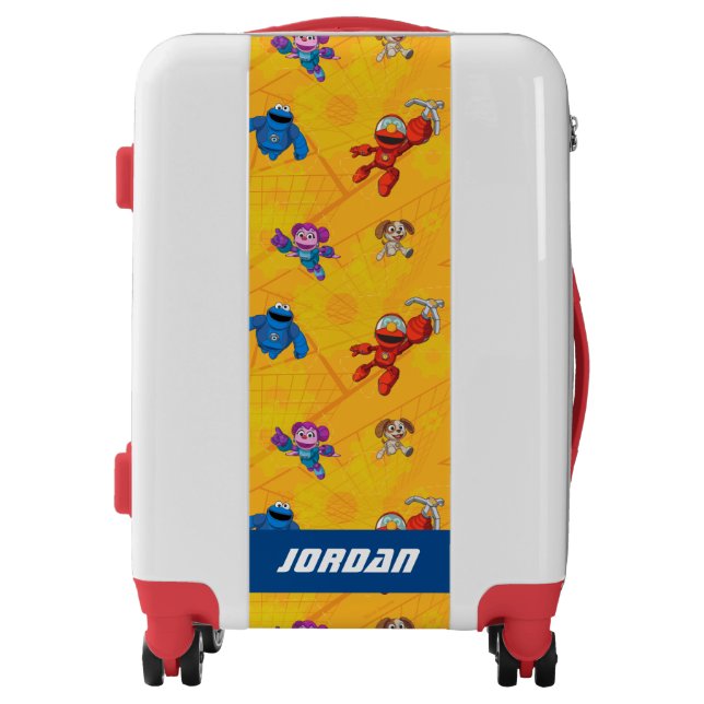 Sesame Street | Mecha Builders Pattern | Add Name Luggage (Front)