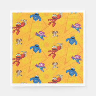 Sesame Street Mecha Builders Pattern Napkins