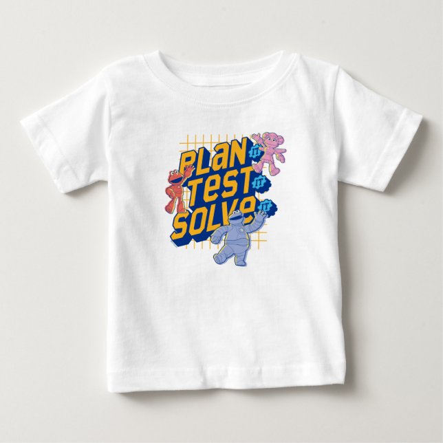 Sesame Street | Mecha Builders Plan Test Solve Baby T-Shirt (Front)