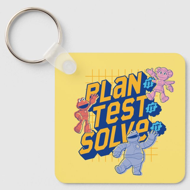Sesame Street | Mecha Builders Plan Test Solve Keychain (Front)