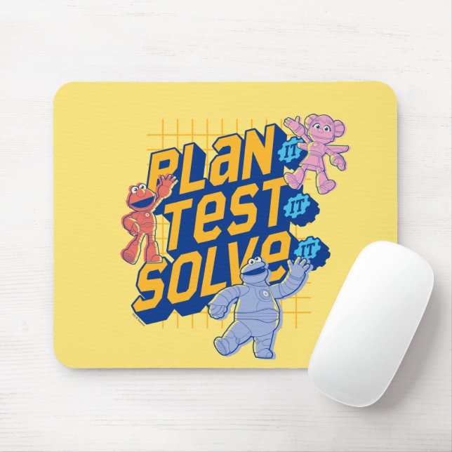 Sesame Street | Mecha Builders Plan Test Solve Mouse Pad (With Mouse)