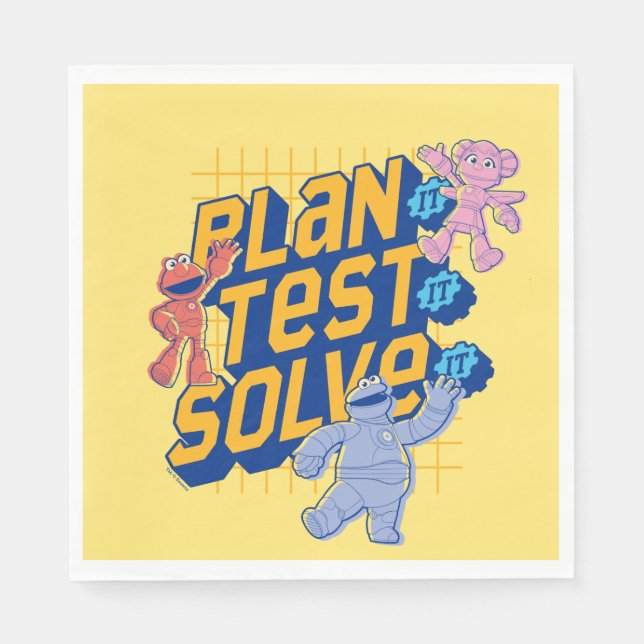 Sesame Street | Mecha Builders Plan Test Solve Napkins (Front)