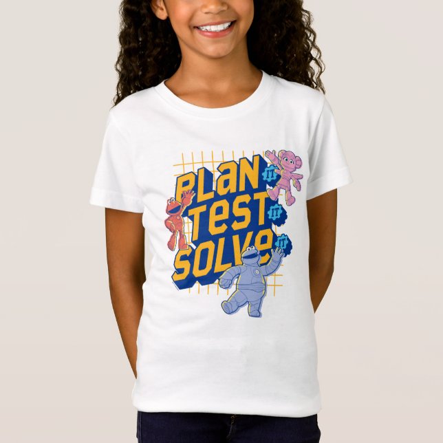 Sesame Street | Mecha Builders Plan Test Solve T-Shirt (Front)