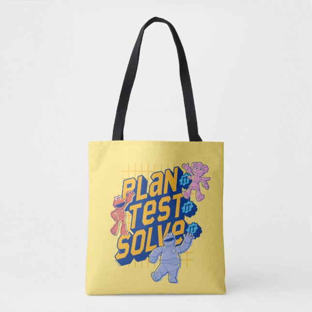 Sesame Street | Mecha Builders Plan Test Solve Tote Bag (Front)