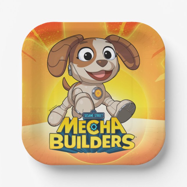 Sesame Street | Mecha Builders Tango In Action Paper Plates (Front)
