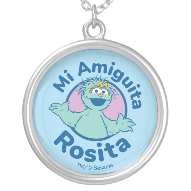 Sesame Street | Mi Amiguita Rosita Silver Plated Necklace (Front)