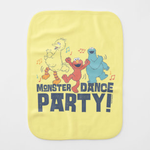Sesame Street Monster Dance Party Baby Burp Cloth