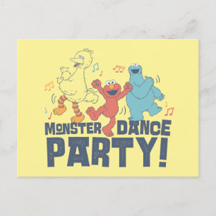 Sesame Street Monster Dance Party Postcard