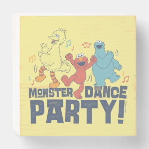 Sesame Street Monster Dance Party Wooden Box Sign