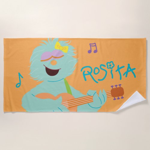 Sesame Street  Ms Rosita Playing Guitar Beach Towel