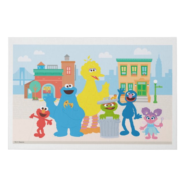 Sesame Street | Neighborhood Scene Faux Canvas Print (Front)