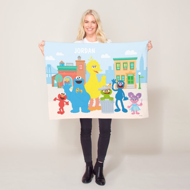 Sesame Street | Neighborhood Scene Fleece Blanket (In Situ)