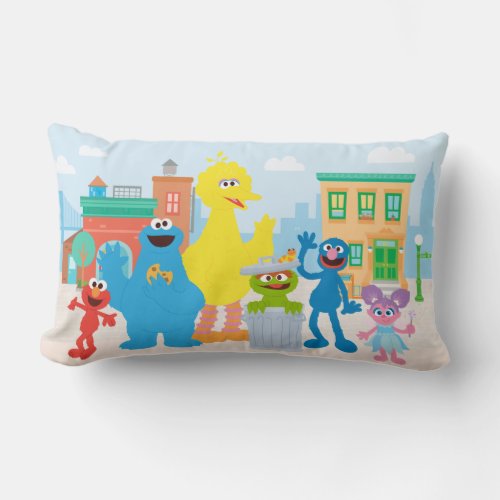 Sesame Street  Neighborhood Scene Lumbar Pillow