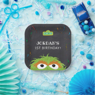 Sesame Street   Oscar Birthday Chalkboard Paper Plates