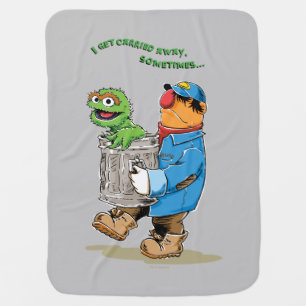 Sesame Street Oscar & Bruno the Garbage Man Baby Blanket