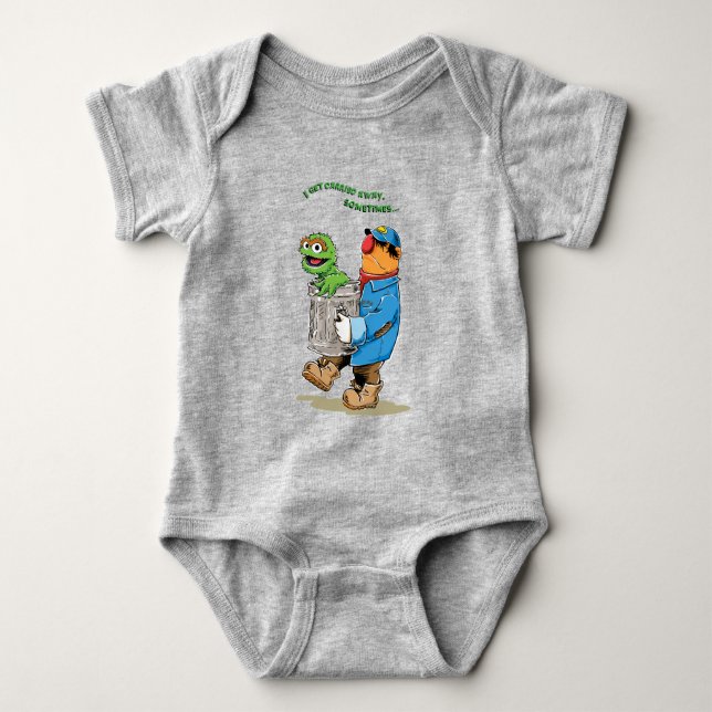 Sesame Street | Oscar & Bruno the Garbage Man Baby Bodysuit (Front)