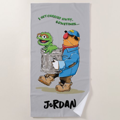 Sesame Street  Oscar  Bruno the Garbage Man Beach Towel