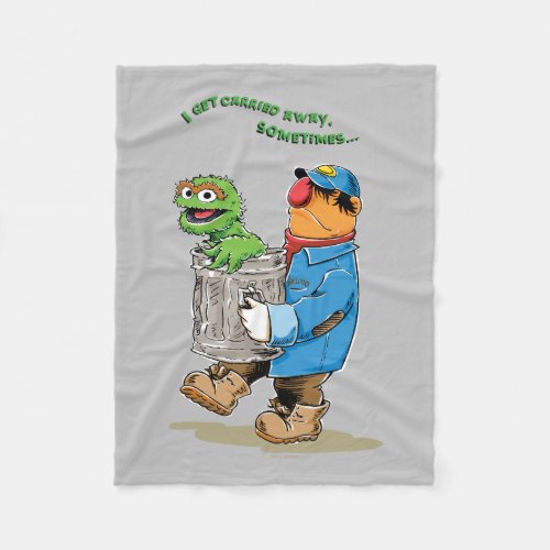 Sesame Street  Oscar  Bruno the Garbage Man Fleece Blanket