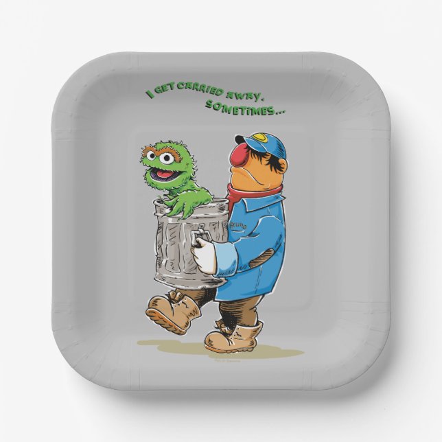 Sesame Street | Oscar & Bruno the Garbage Man Paper Plates (Front)