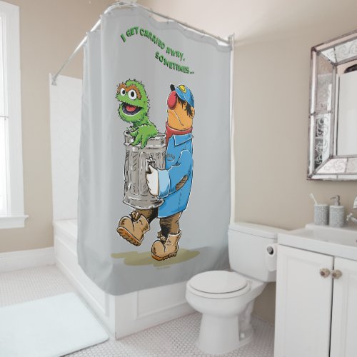 Sesame Street  Oscar  Bruno the Garbage Man Shower Curtain