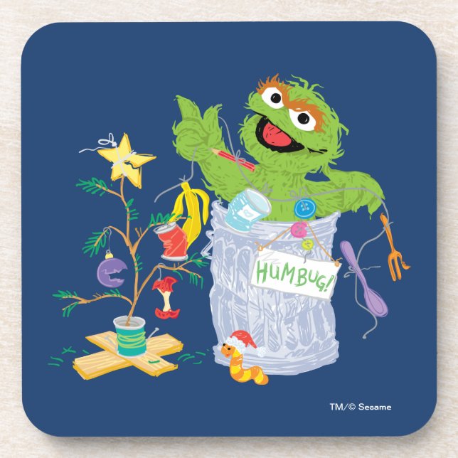 Sesame Street | Oscar - Christmas Tree Beverage Coaster (Front)