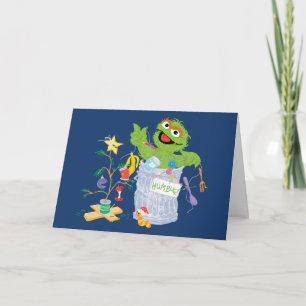 Sesame Street Oscar - Christmas Tree Card