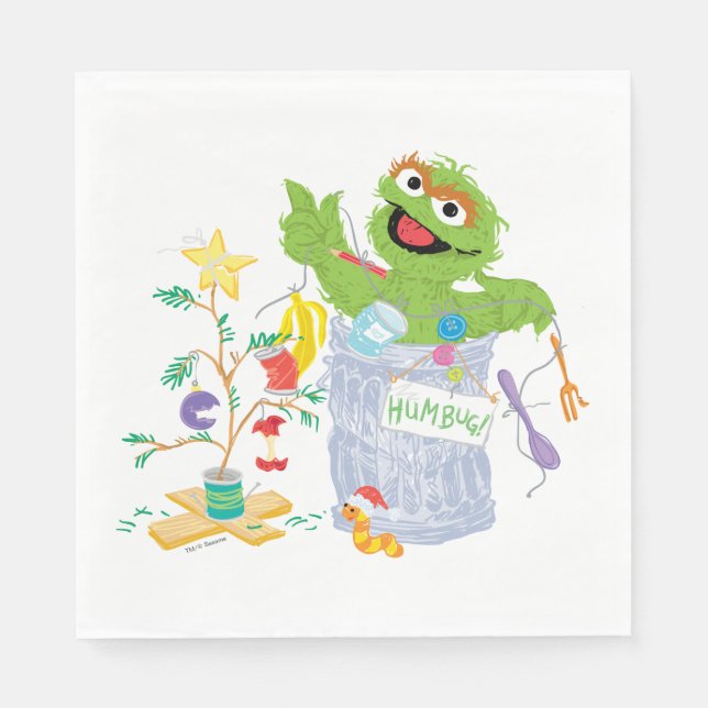 Sesame Street | Oscar - Christmas Tree Napkins (Front)