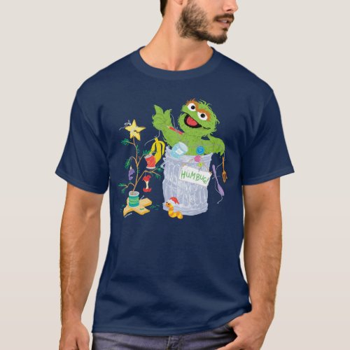 Sesame Street  Oscar _ Christmas Tree T_Shirt