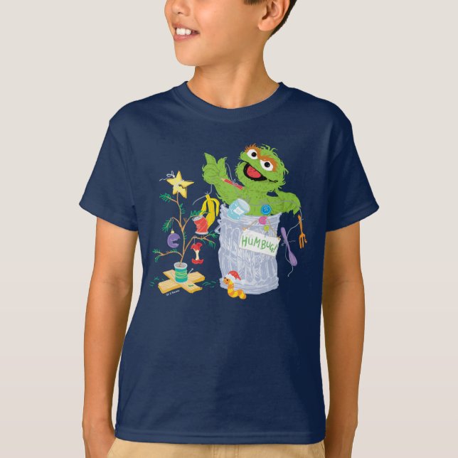 Sesame Street | Oscar - Christmas Tree T-Shirt (Front)