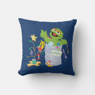 Sesame Street Oscar - Christmas Tree Throw Pillow