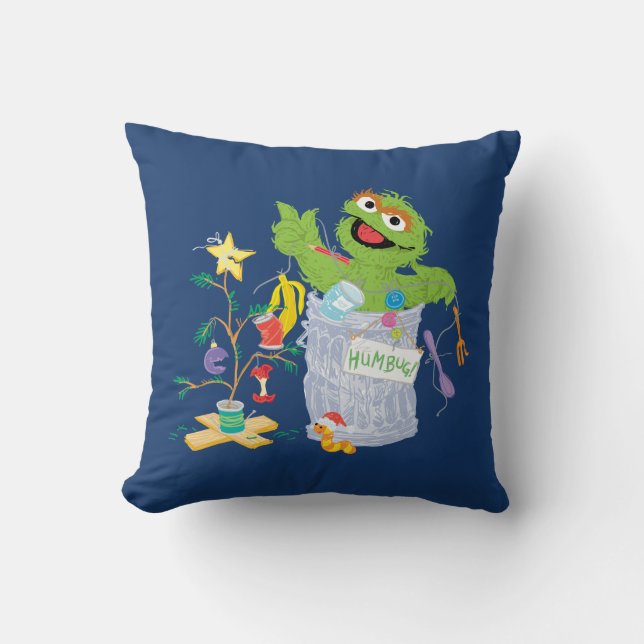 Sesame Street | Oscar - Christmas Tree Throw Pillow (Front)