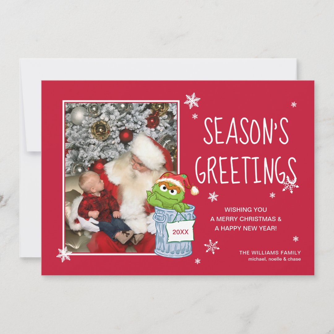 Sesame Street Oscar Season's Greetings Photo Holiday Card Zazzle