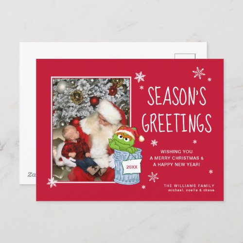 Sesame Street  Oscar Seasons Greetings _ Photo Holiday Postcard