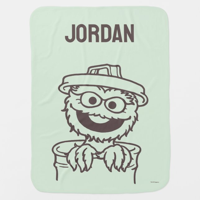 Sesame Street | Oscar the Grouch | Add Your Name Baby Blanket (Front)