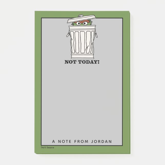 Sesame Street | Oscar the Grouch | Add Your Name Post-it Notes (Front)