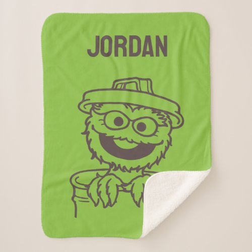 Sesame Street  Oscar the Grouch  Add Your Name Sherpa Blanket