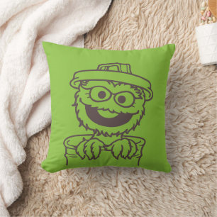 Sesame Street Oscar the Grouch Bright Throw Pillow