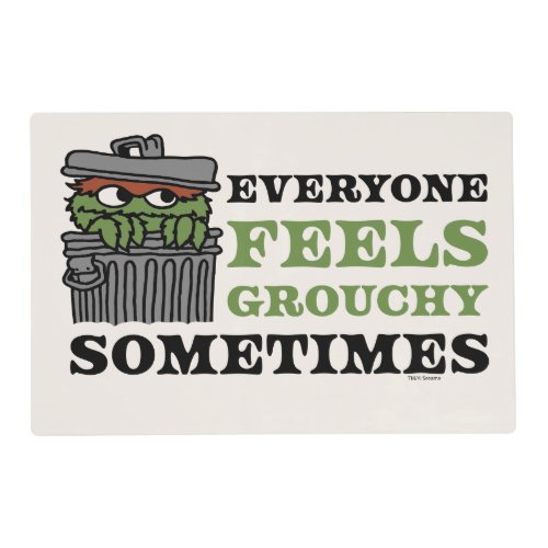 Sesame Street  Oscar the Grouch Feels Grouchy Placemat