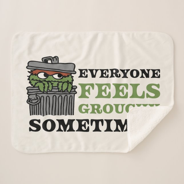 Sesame Street | Oscar the Grouch Feels Grouchy Sherpa Blanket (Front (Horizontal))