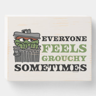 Sesame Street   Oscar the Grouch Feels Grouchy Wooden Box Sign